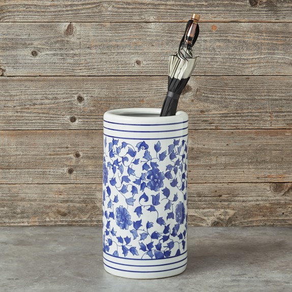 Blue White Ceramic Umbrella Stand Williams Sonoma Blue White Ceramic Umbrella Stand