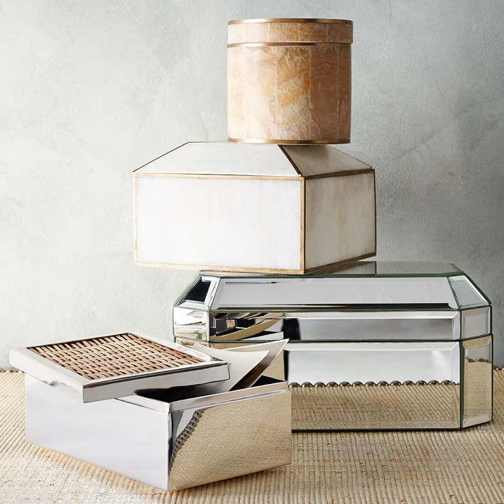 Br Bordered Stone Box Williams Sonoma