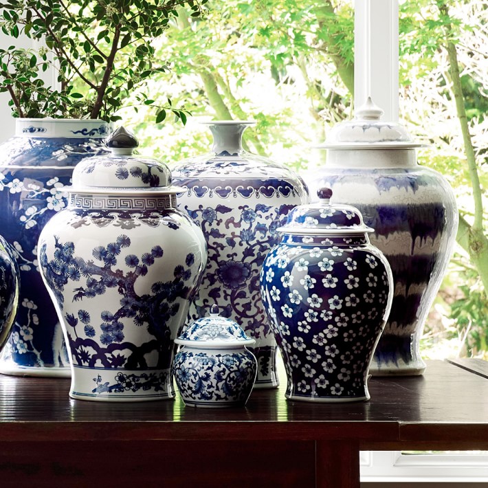 Blue White Swallowtail Ginger Jar Williams Sonoma