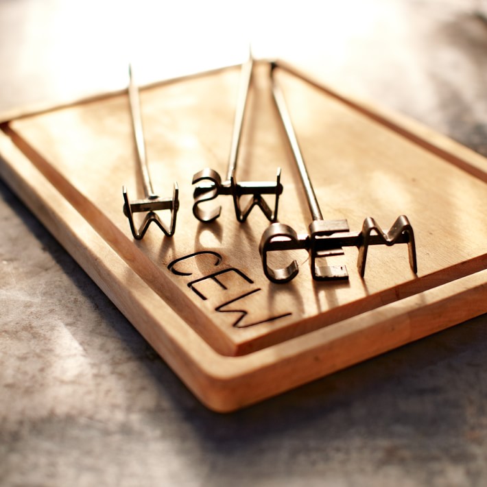 monogrammed forged steak brand