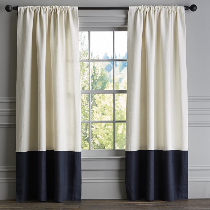 Bottom Border Rod Pocket D Navy Williams Sonoma