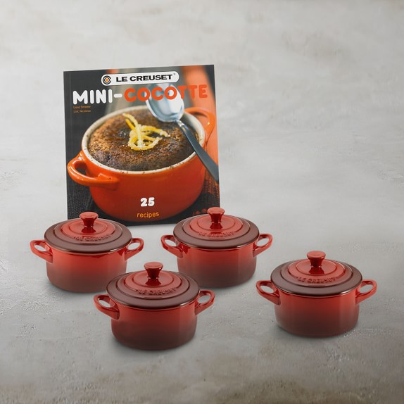 Le Creuset Stoneware 4 Piece Mini Cocotte Set With Cookbook Le Creuset Stoneware 4 Piece Mini Cocotte Set With Cookbook