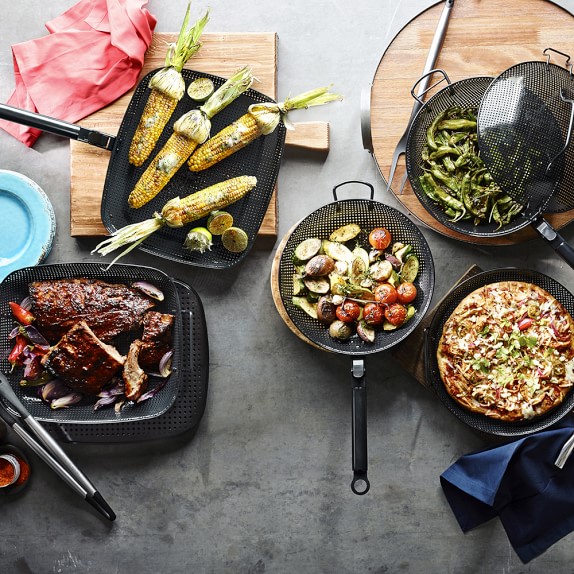 HighHeat Nonstick Steel Grill Roasting Pan Williams Sonoma