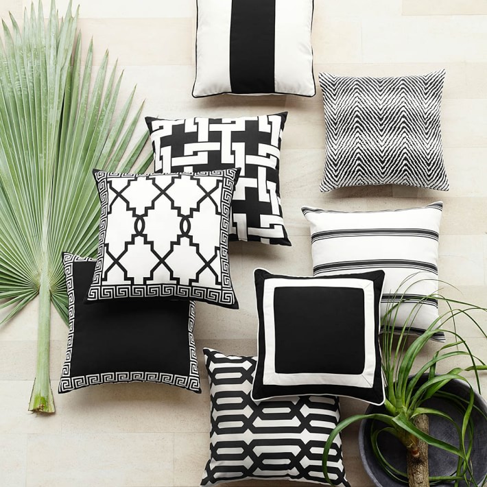 chevron jacquard outdoor pillow