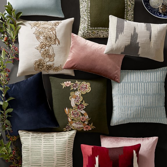 Velvet Lumbar Pillow Cover, Apricot Williams Sonoma