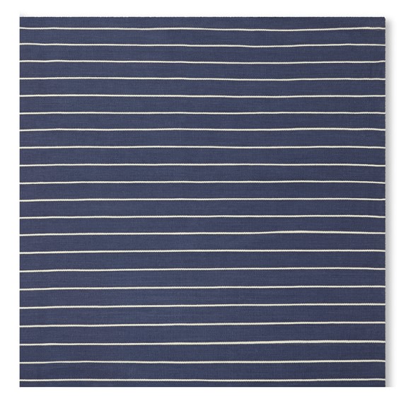 Mini Stripe Flatweave Rug, Blue Williams Sonoma