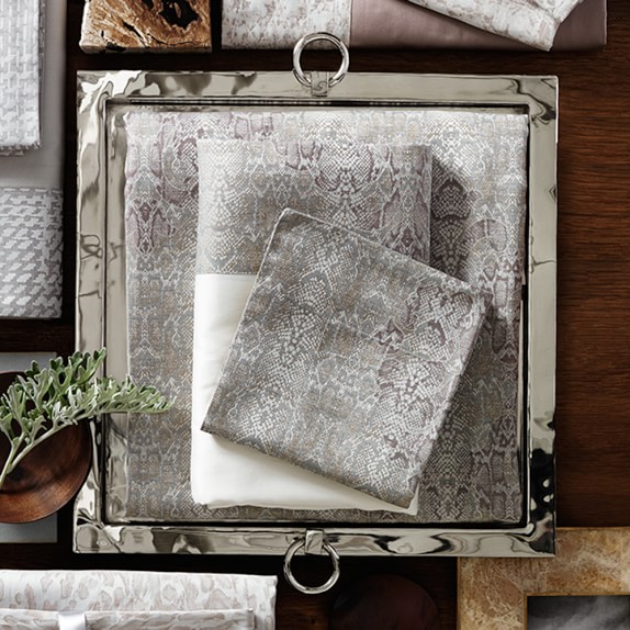 Snakeskin Jacquard Bedding, Grey Williams Sonoma