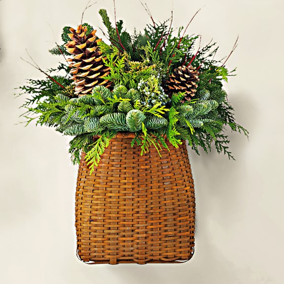 Door Basket with Greenery Williams Sonoma