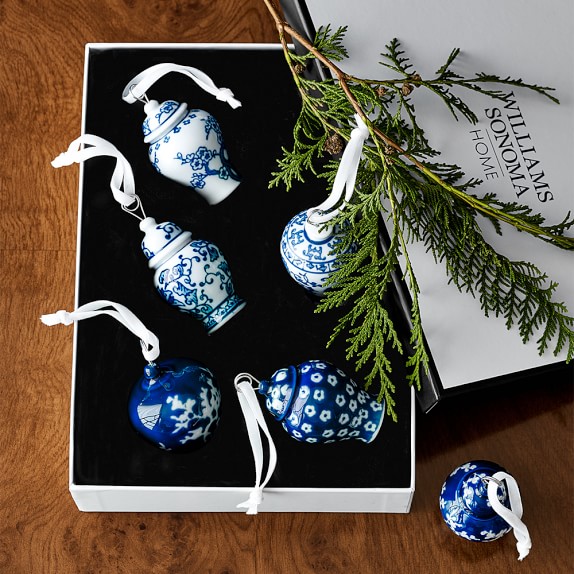 Mini Ginger Jar Ornaments Set Of 6 Williams Sonoma Roll Over Image To Zoom