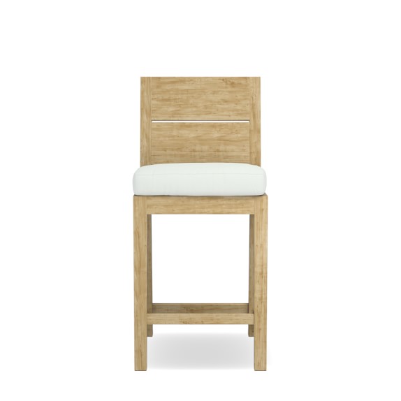 Larnaca Outdoor Teak Counter Stool Williams Sonoma