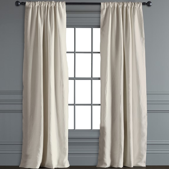 Belgian Linen Rod Pocket D Ivory Williams Sonoma Roll Over Image To Zoom