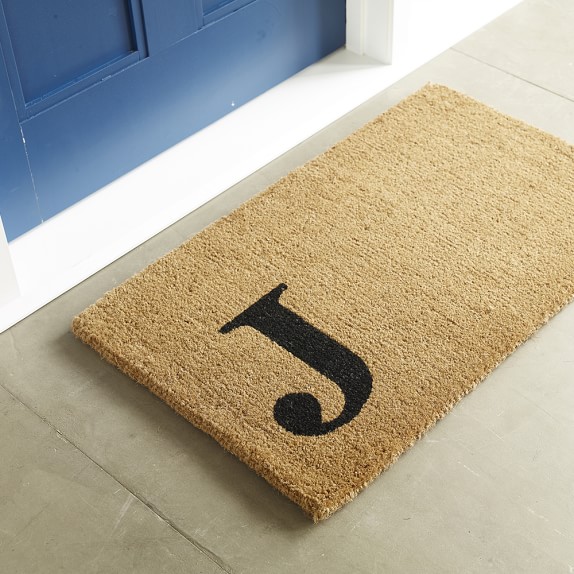 Single Letter Monogram Doormat Williams Sonoma