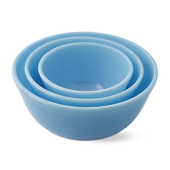 Mosser Glass Mixing Bowls, Set of 3, Blue Williams Sonoma