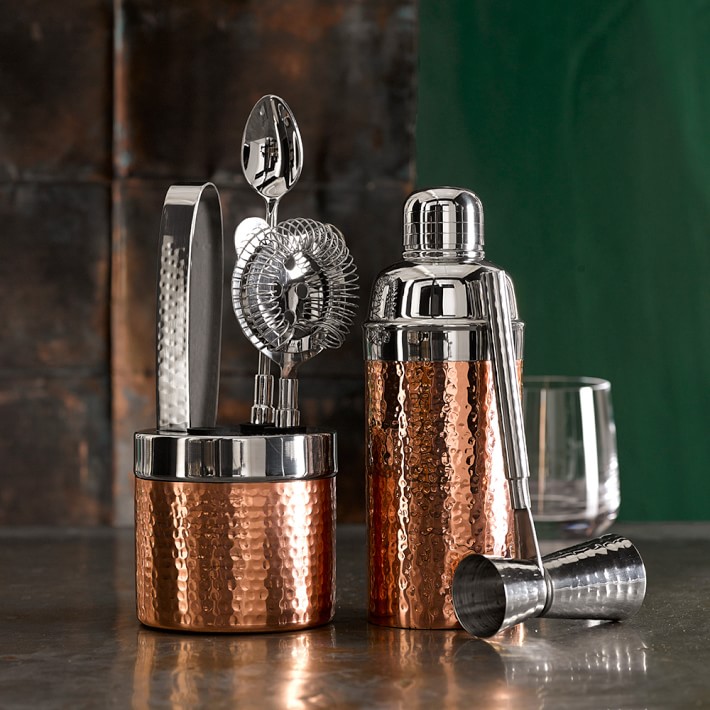 Copper Hammered Bar Tool Set Williams Sonoma