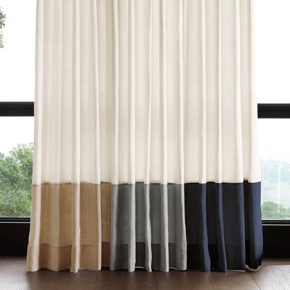 Curtains Ds Williams Sonoma Natural Bottom Border Rod Pocket D