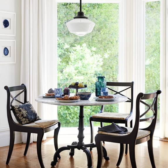 La Coupole Round Iron Bistro Table with Glass Top Williams Sonoma