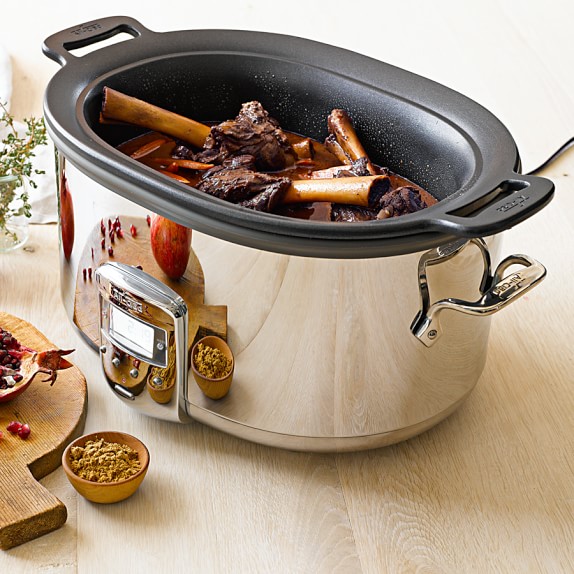 All Clad Deluxe Slow Cooker With Cast Aluminum Insert 7 Qt Scroll To Previous Item