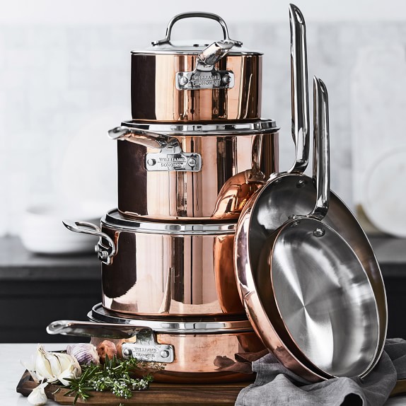 Williams Sonoma Professional Copper 10 Piece Cookware Set Williams Sonoma Professional Copper 10 Piece Cookware Set