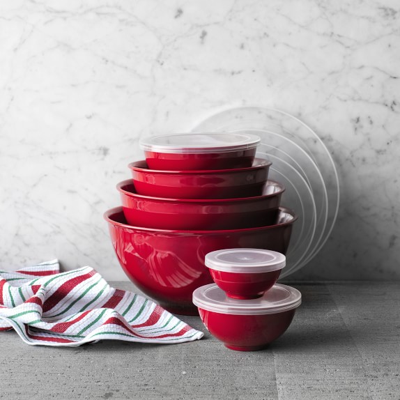 Melamine Mixing Bowls with Lid, Set of 6, Red Williams Sonoma