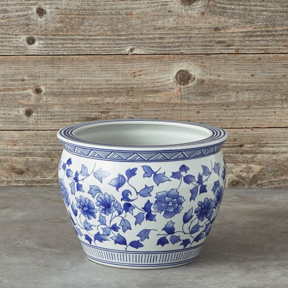 Blue White Ceramic Planter Large Williams Sonoma Blue White Ceramic Planter Large Saved View Larger Roll Over Image To Zoom