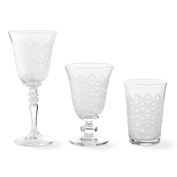 Jasmine Etched Glware Collection Williams Sonoma Jasmine Etched Glware Collection