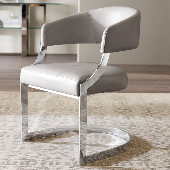 Cantilevered Leather Dining Chair Williams Sonoma Scroll To Next Item