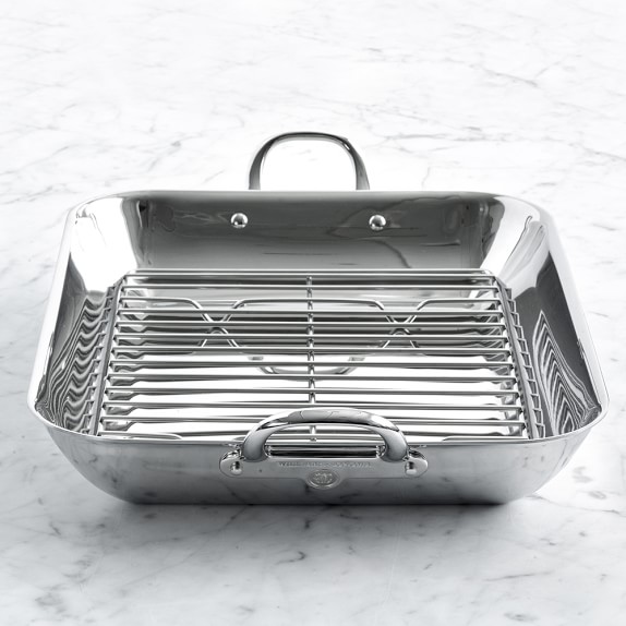 Williams Sonoma ThermoClad™ StainlessSteel Flared Roasting Pan with Rack Williams Sonoma