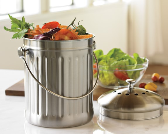 Stainless Steel Compost Pail 1 Gal Williams Sonoma Roll Over Image To Zoom