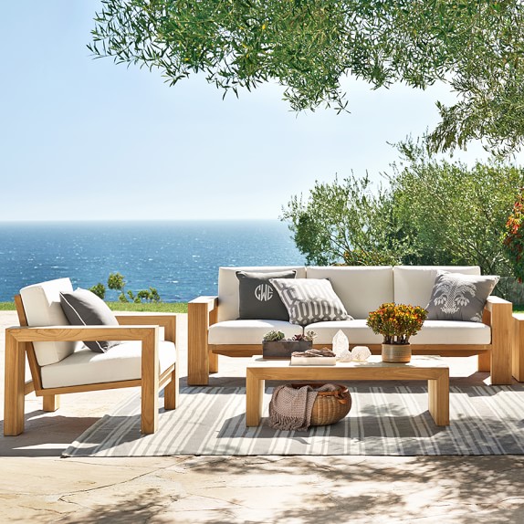 Teak Outdoor Furniture Williams Sonoma Larnaca Outdoor Teak Sofa