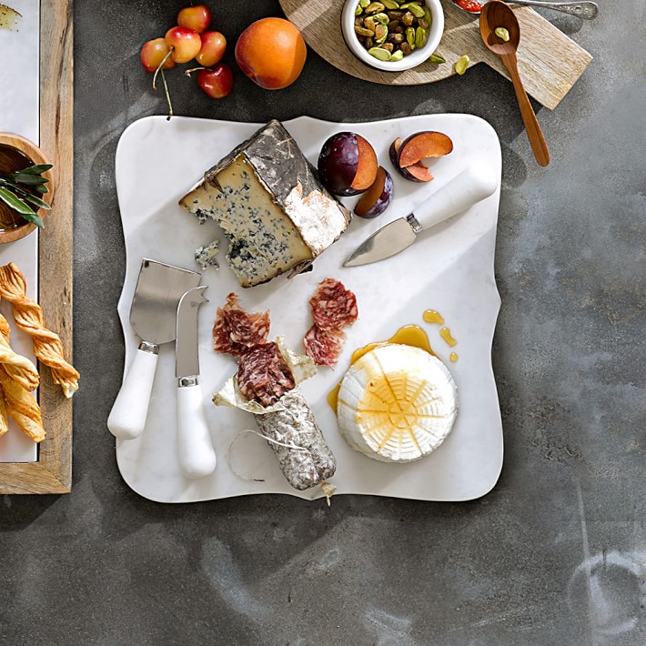 Scalloped White Marble Cheese Board Williams Sonoma