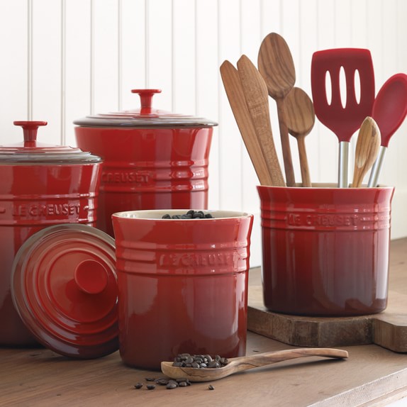 Le Creuset Enameled Stoneware Canisters Williams Sonoma Roll Over Image To Zoom