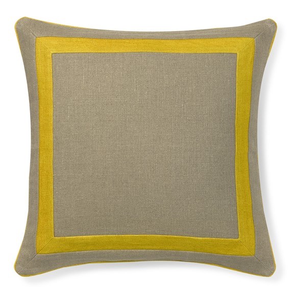 Linen Border Pillow Cover, Sunshine Williams Sonoma