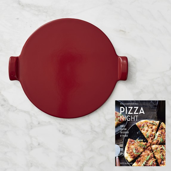 Emile Henry Pizza Stone with Pizza Night Cookbook Williams Sonoma