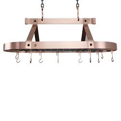 Hanging Pot Racks Williams Sonoma Enclume Copper Oval Pot Rack