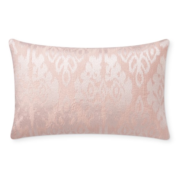 Claire Ikat Embroidered Linen Pillow Cover, 14