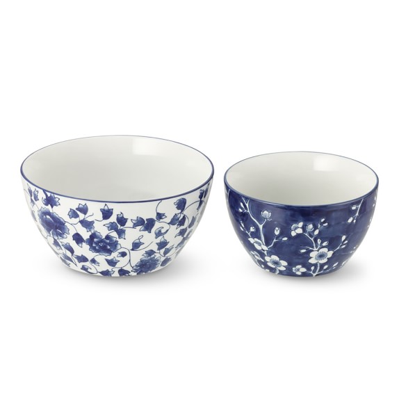 Blue White Ceramic Mixing Bowls Set Of 2 Williams Sonoma Blue White Ceramic Mixing Bowls