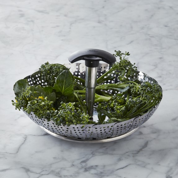 Oxo Stainless Steel Steamer With Extendable Handle Williams Sonoma Oxo Pop Up Vegetable Steamer