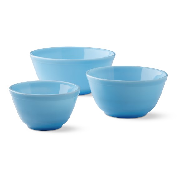 Mosser Glass Mixing Bowls, Set of 3, Blue Williams Sonoma