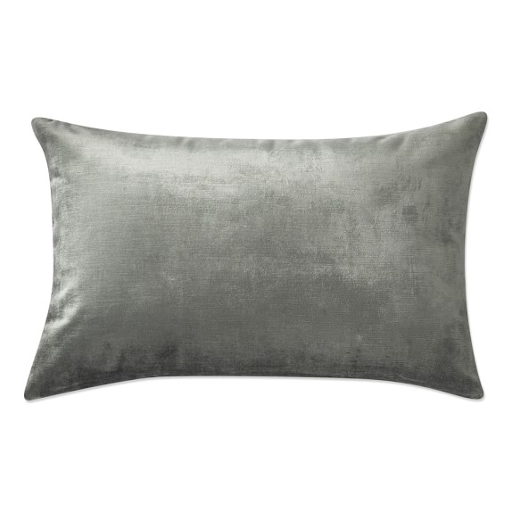 Velvet Lumbar Pillow Cover, Pewter Williams Sonoma
