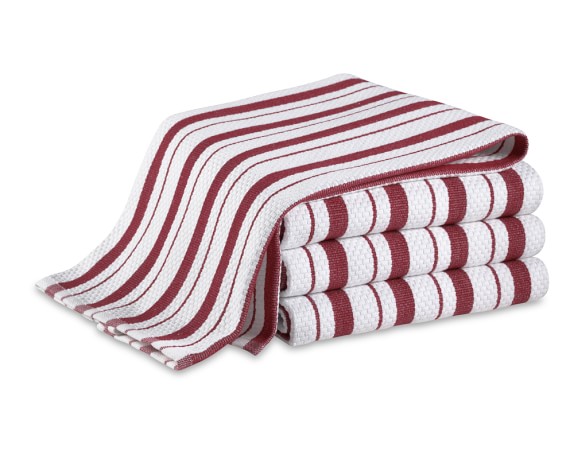 Williams Sonoma Clic Striped Towels Set Of 4 Claret Red Williams Sonoma Stripe Towels Set Of 4 Claret Red