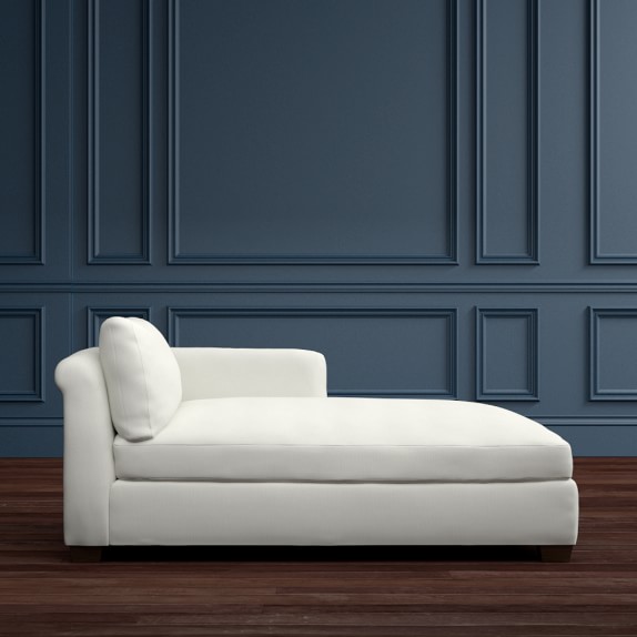 Williams Sonoma Sectional, Right One Arm Chaise, Chunky Cotton, Snow