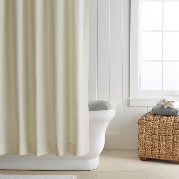 Signature Linen Shower Curtain, Ivory