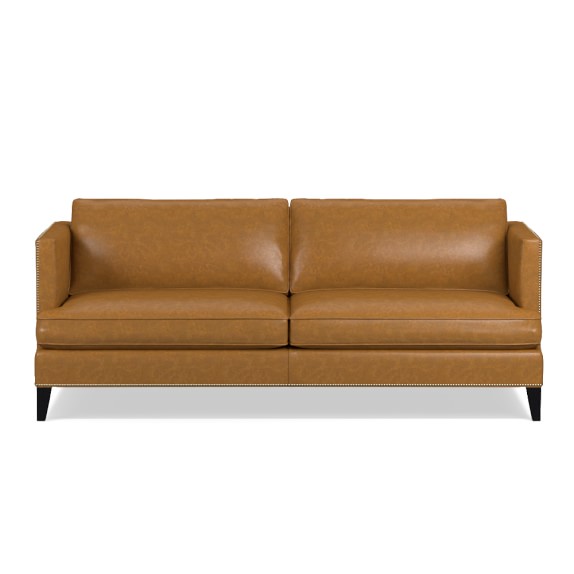 Hyde Leather Sofa Williams Sonoma Hyde Sofa Standard Cushion Polished Nickel Italian Distressed Leather Caramel
