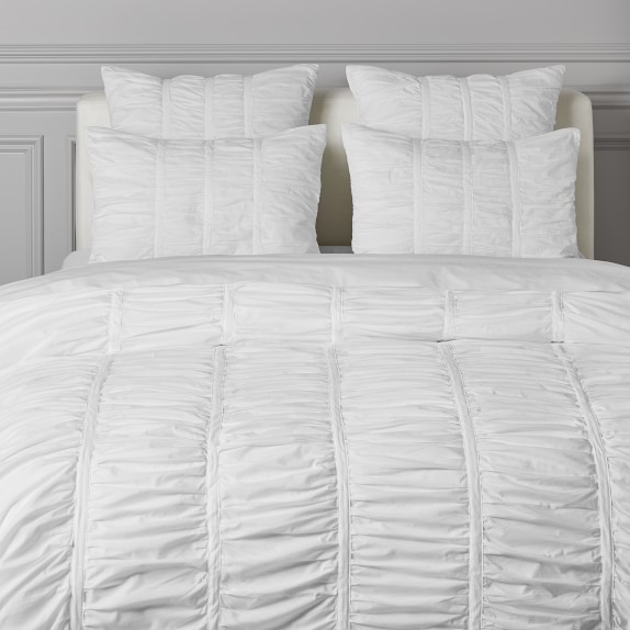 Allover Rouched Duvet Cover Shams Williams Sonoma Allover Rouched Duvet Cover Shams