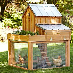 En Coops Waterers Feeders Williams Sonoma Cedar En Coop Run With Planter