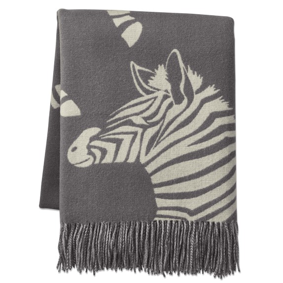 Zebra Reversible Lambswool Throw, 50