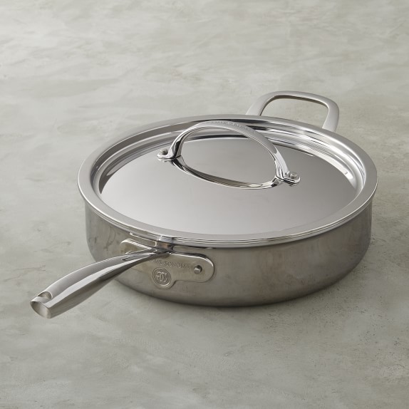 Williams Sonoma Signature Thermo Clad Stainless Steel Sauté Pan Williams Sonoma Thermo Clad Stainless Steel Sauté Pan With Lid 4 1