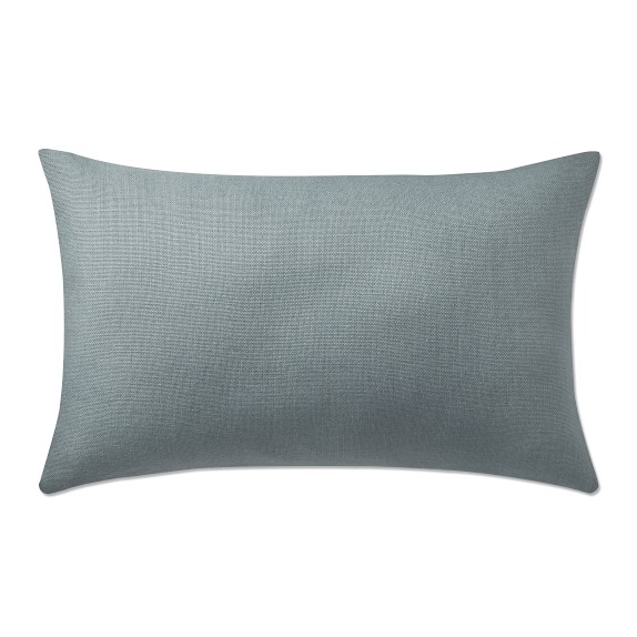 Solid Accent Pillows Williams Sonoma Reversible Belgian Linen Lumbar Pillow Cover Slate Dark Blue