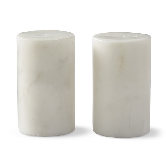 White Marble Salt Pepper Shakers Williams Sonoma White Marble Salt Pepper Shakers