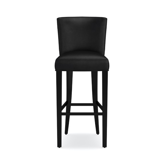 Trevor Leather Bar Stool Williams Sonoma Trevor Dining Bar Stool Tuscan Leather Black Ebony Leg
